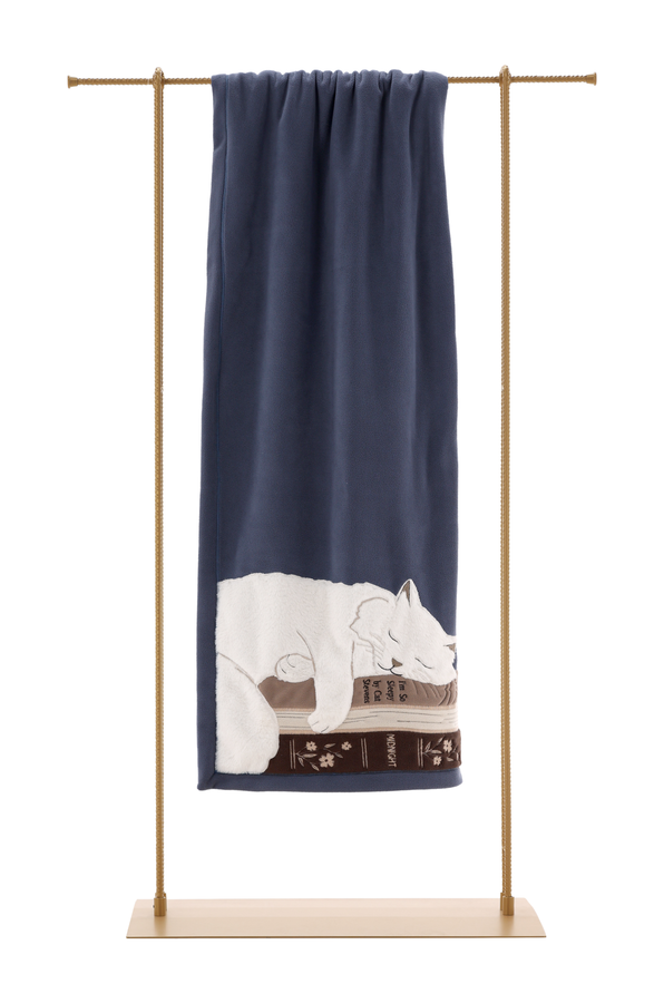 Coperta plaid Maryhome gatto bianco