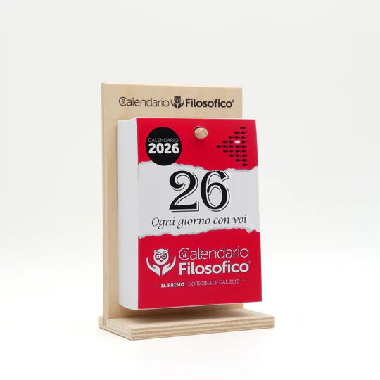 Originale Calendario Filosofico ® 2026 con supporto in legno