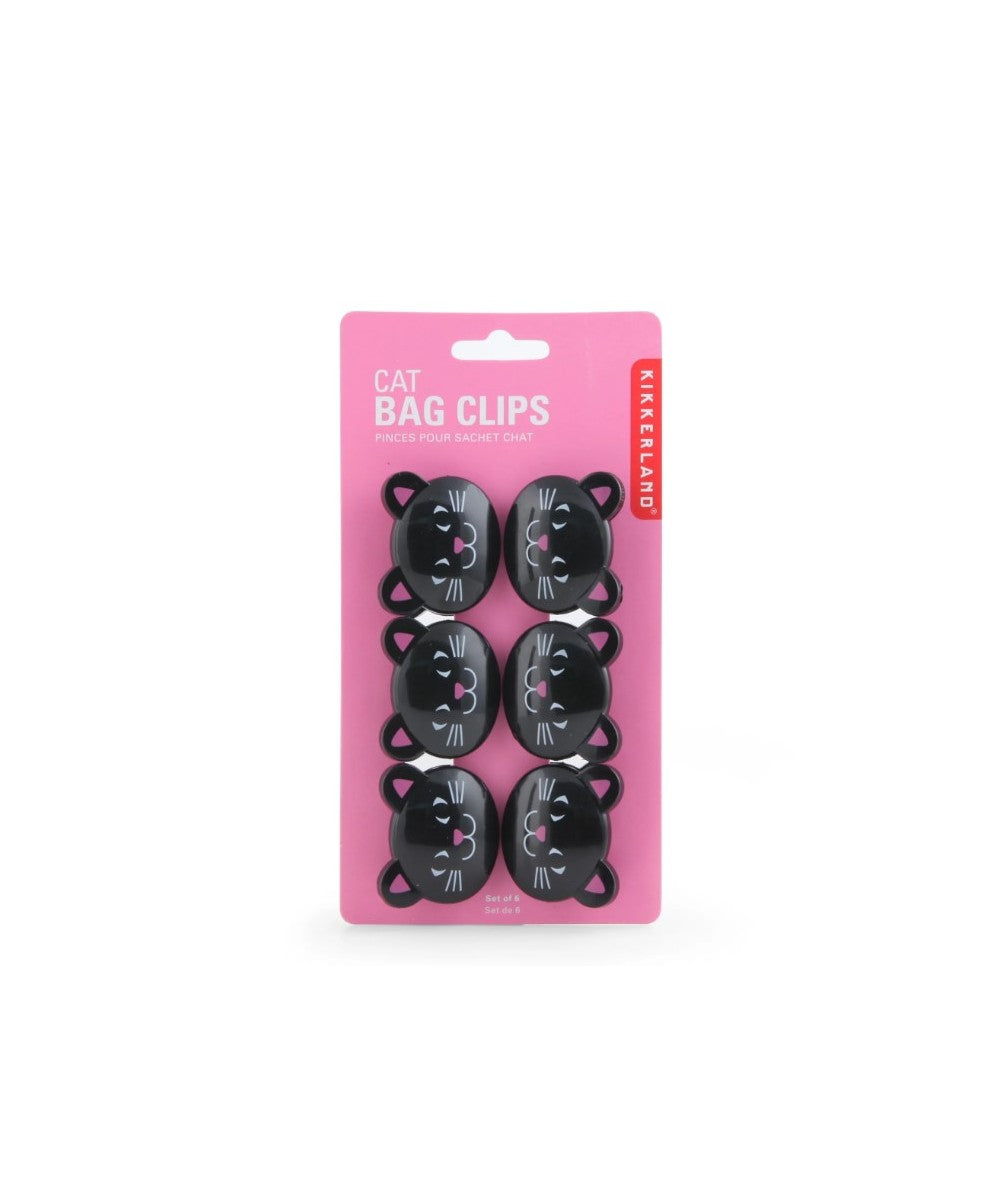 Chiudi pacco con gatto nero- Cat bag clips Kikkerland