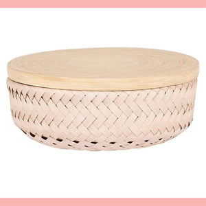 Cestino con coperchio Handed By rosa chiaro S - round basket bisque Cestino Handed By