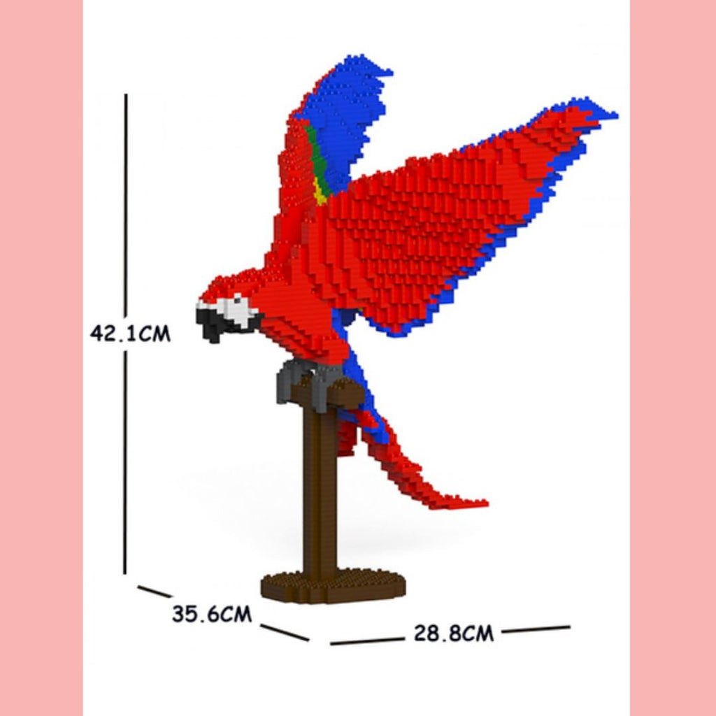 Pappagallo Scarlet Macaw ali aperte Jekca Gioco costruzione Jekca