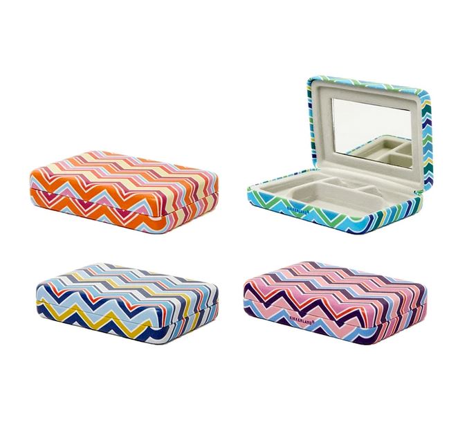 Porta gioie con specchietto portable striped Jewelry case Kikkerland Accessorio Kikkerland