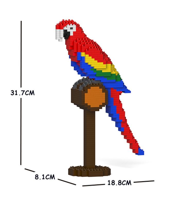 Pappagallo Scarlet Macaw Jekca Gioco costruzione Jekca