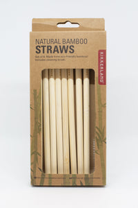 Cannuccia bamboo con scovolino - Natural bamboo straws Kikkerland Accessorio Kikkerland