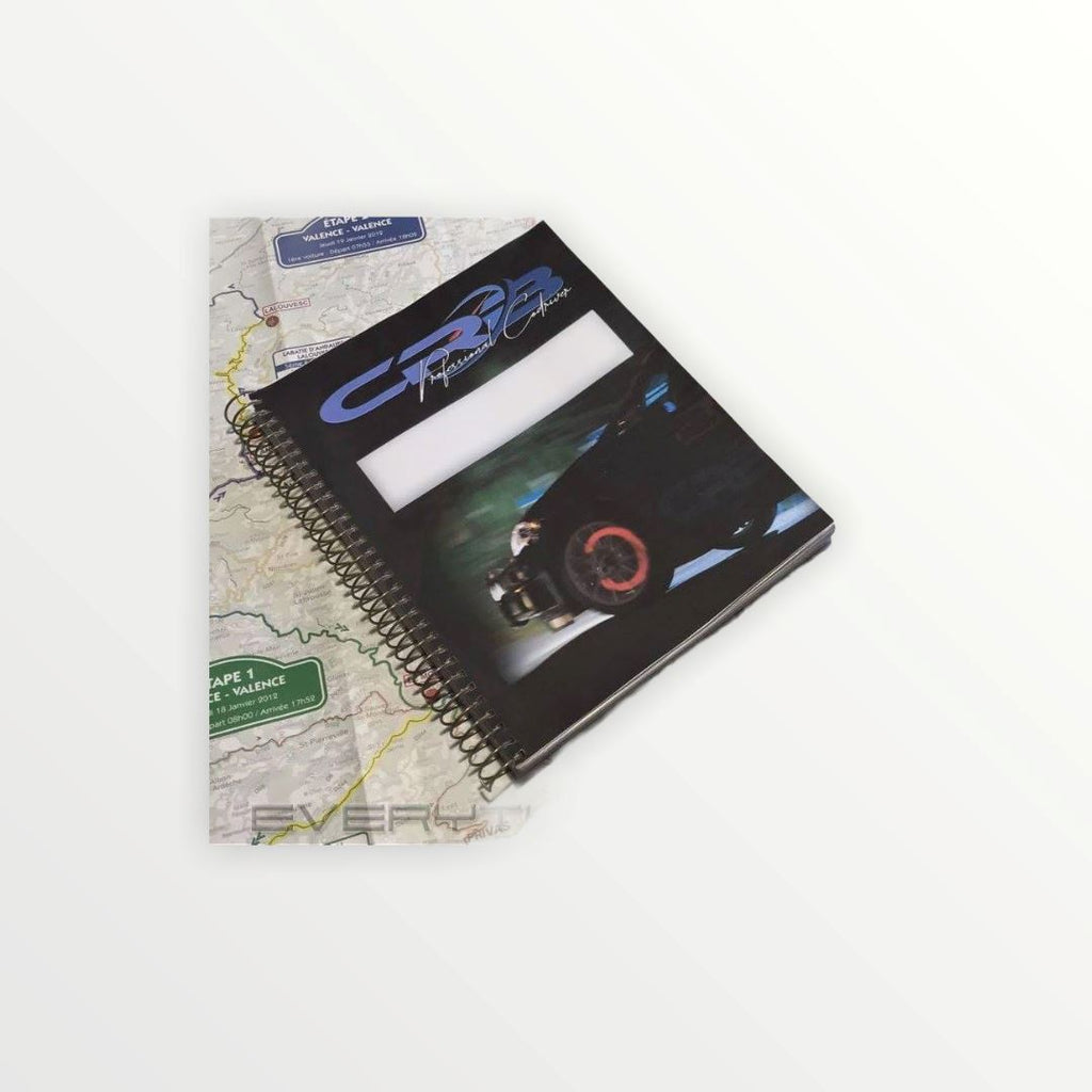 Offerta Speciale KIT 5 Quaderni rally co-driver CRB + 1 luce casco emergenza navigatore/pilota Quaderno Note + luce casco CRB pro